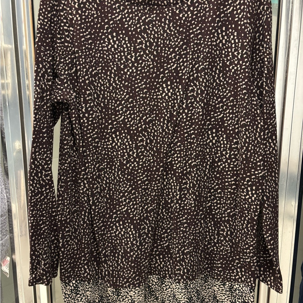 J Jill Burgundy and White Patterned Women's Tunic